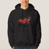 Drie gnomen in Red Truck met vrolijke kersttang Hoodie (Voorkant)