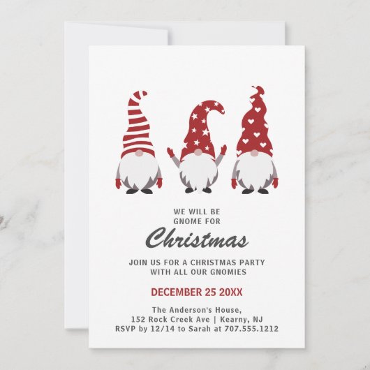 Drie Gnomen Kerstfeest Kaart (Voorkant)