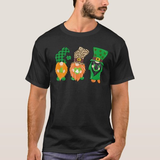 Drie Gnomen Lucky Hoefijzer Leopard Pset St Patr T-shirt (Voorkant)