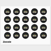 Drie Gnomen Mannen Vrouwen Buffalo Pset Red Kerstm Ronde Sticker (Vel)