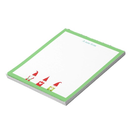 Drie Gnomen met Groen Lijst Eenvoudig Notitieblok (Linkerzijde)