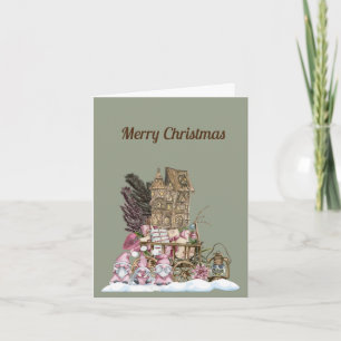 Drie  Gnomen met koffie Kaart