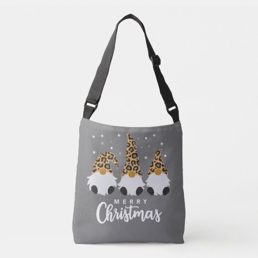 Drie gnomen met leopard Pset Gnome Kerstmis Crossbody Tas (Voorkant)