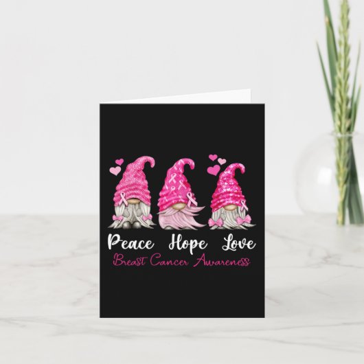 Drie Gnomen Peace Hope-liefhebbers borstkanker Awa Kaart (Voorkant)