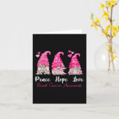 Drie Gnomen Peace Hope-liefhebbers borstkanker Awa Kaart (Gele Bloem)