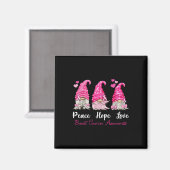 Drie Gnomen Peace Hope-liefhebbers borstkanker Awa Magneet (Voorkant / Achterkant)