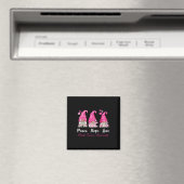 Drie Gnomen Peace Hope-liefhebbers borstkanker Awa Magneet (Insitu (Vaatwasser))