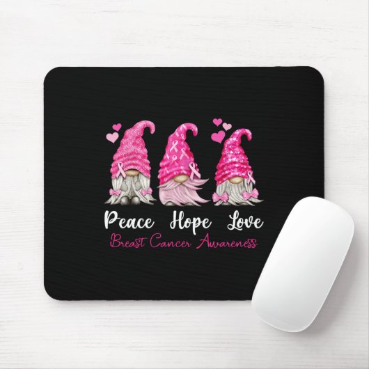 Drie Gnomen Peace Hope-liefhebbers borstkanker Awa Muismat (Met muis)
