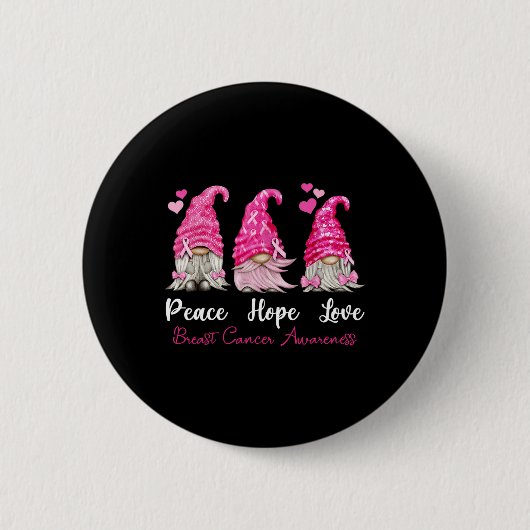 Drie Gnomen Peace Hope-liefhebbers borstkanker Awa Ronde Button 5,7 Cm (Voorkant)