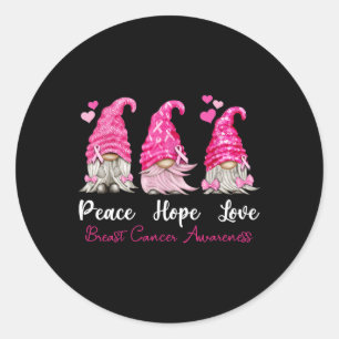 Drie Gnomen Peace Hope-liefhebbers borstkanker Awa Ronde Sticker