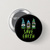 Drie Gnomen Plant Turtle Save Earth Gardening Gar Ronde Button 5,7 Cm (Voorkant /achterkant)