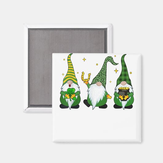 Drie Gnomen St Patricks Day Magneet (Voorkant / Achterkant)