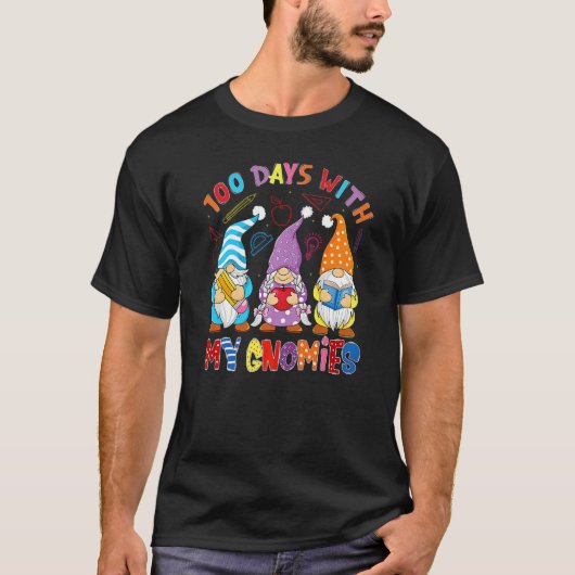 Drie Gnomen virtuele Happy 100e dag van het school T-shirt (Voorkant)