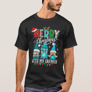 Drie Gnomes Holding Merry Kerstluipaardepolen T-shirt
