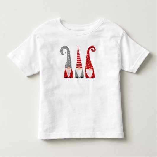 Drie Gnomes Kersthand Drawn Holiday Funny Kinder Shirts (Voorkant)
