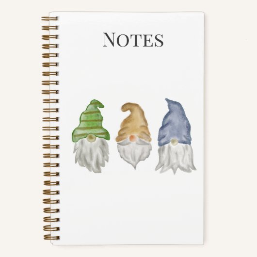 Drie Gnomes Waterverf Spiraal Notebook  Notitieboek (Voorkant)