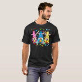 Drie Gnoome Autisme Awareness Puzzle Piece Happy E T-shirt (Voorkant volledig)