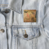 Drie goed gelezen Mannen van Lieou-Li T'ang Vierkante Button 5,1 Cm (In situ)