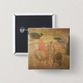 Drie goed gelezen Mannen van Lieou-Li T'ang Vierkante Button 5,1 Cm (Voorkant /achterkant)