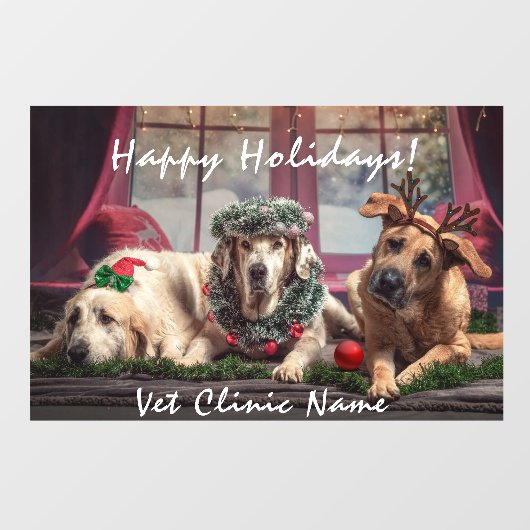 Drie Goede Dogs Veterinarian Kerstraam C Raamsticker (Vel)