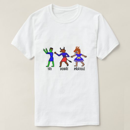 drie goede vrienden in het Tsjechisch T-shirt (Design voorkant)