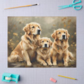 Drie Golden Retriever-honden portretteren weefselp Tissuepapier (Craft)