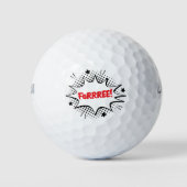 Drie Golf Grap Comic Pop Art Schoon Gebabbel Golfballen (Voorkant)