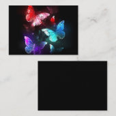 Drie golvende Butterflies op nachtachtergrond Advieskaart (Voorkant / Achterkant)