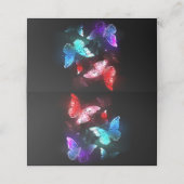Drie golvende Butterflies op nachtachtergrond Afsprakenkaart (Buitenkant ongevouwen)