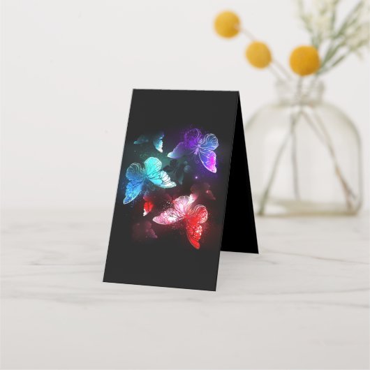 Drie golvende Butterflies op nachtachtergrond Afsprakenkaart (Voorkant)