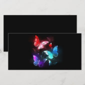 Drie golvende Butterflies op nachtachtergrond Bedankkaart (Voorkant / Achterkant)