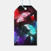 Drie golvende Butterflies op nachtachtergrond Cadeaulabel (Voorkant)