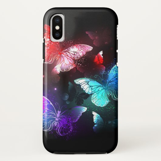 Drie golvende Butterflies op nachtachtergrond Case-Mate iPhone Case (Achterkant)