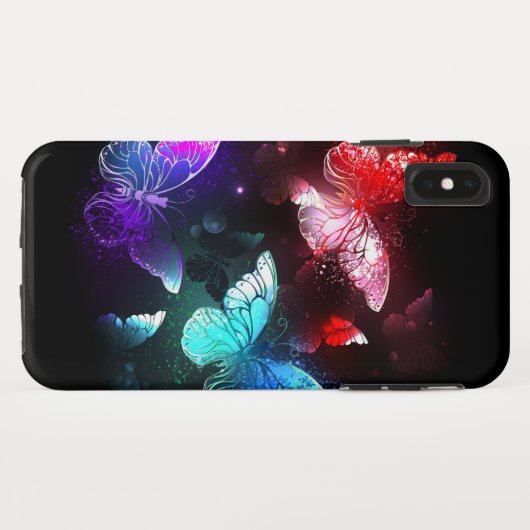 Drie golvende Butterflies op nachtachtergrond Case-Mate iPhone Case (Achterkant (horizontaal))