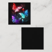Drie golvende Butterflies op nachtachtergrond Contactkaartje (Voorkant / Achterkant)