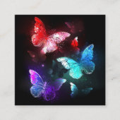 Drie golvende Butterflies op nachtachtergrond Contactkaartje (Voorkant)