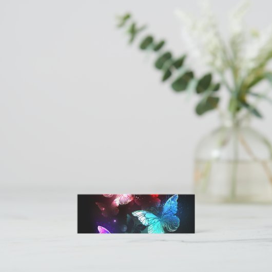 Drie golvende Butterflies op nachtachtergrond Contactkaartje (Staand voorkant)