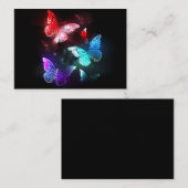 Drie golvende Butterflies op nachtachtergrond Contactkaartje