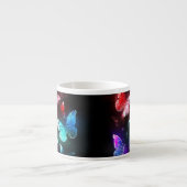 Drie golvende Butterflies op nachtachtergrond Espresso Kop (Voorkant)