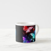 Drie golvende Butterflies op nachtachtergrond Espresso Kop (Voorkant rechts)