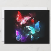 Drie golvende Butterflies op nachtachtergrond Feestdagenkaart (Voorkant)