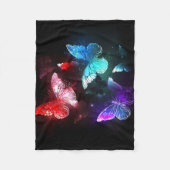 Drie golvende Butterflies op nachtachtergrond Fleece Deken (Voorkant)