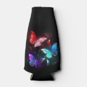 Drie golvende Butterflies op nachtachtergrond Flesjeskoeler (Voorkant)