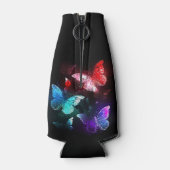 Drie golvende Butterflies op nachtachtergrond Flesjeskoeler (Achterkant)