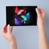 Drie golvende Butterflies op nachtachtergrond Flyer (Hand)