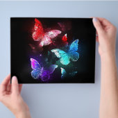 Drie golvende Butterflies op nachtachtergrond Flyer (Hand)