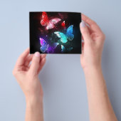 Drie golvende Butterflies op nachtachtergrond Flyer (Hand)
