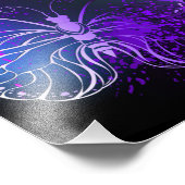 Drie golvende Butterflies op nachtachtergrond Foto Afdruk (Hoek)