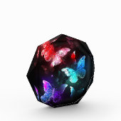 Drie golvende Butterflies op nachtachtergrond Fotoblokken (Links)