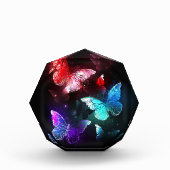 Drie golvende Butterflies op nachtachtergrond Fotoblokken (Voorkant)